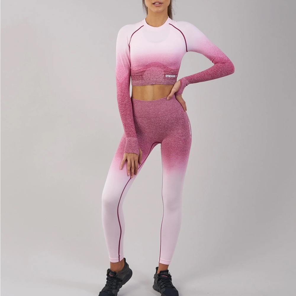 Gymshark Ombre Seamless Set - Chalk Pink/ Beet